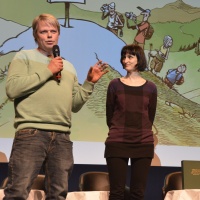 FFV 2015 - Marc Haller, Boulanger et Lila Ribi, réalisatrice de "pain vivant" qui vient d'être projeté .
